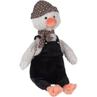 Happy horse Doudou pingouin Polar 37cm - peluche noire grise