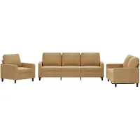 vidaXL Ensemble de canapés 3 pièces avec coussins Marron Velours