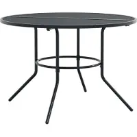 Syfax Table de patio ronde anthracite acier enduit de poudre
