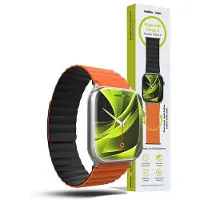 Mobile Origin Magnetic Watch Strap II orange/black - Apple Watch 49mm/46mm/45mm/44mm (Silicone), Sangles de montre, Noir, Orange