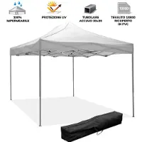 Divina Garden Gazébo Pliable Pliable 3X4,5 Blanc Recouvert De Pvc Imperméable