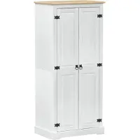 vidaXL Armoires blanches 76 x 50 x 170 cm en pin massif
