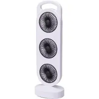 TECTOR Rechargeable desktop fan white and black, 3 speeds, 36,5 x 12 x 8,3 cm, Ventilateur, Blanc, Noir