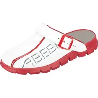 ABEBA Sabot blanc/rouge avec impression - 41