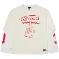 AND1 T-Shirt écru / rouge / blanc
