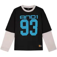 AND1 T-shirt bleu / noir / blanc