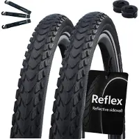 Schwalbe Pneus de vélo Marathon Mondial 2 x Performance RaceG E-50 Noir-Reflex 47-622 (28 x 1,75") + 2 x chambres à air SV17 avec démonte-pneus maxxi4you