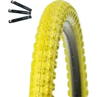 Bike-parts Offre spéciale / 1 x pneu de vélo Kenda K-51 BMX jaune 58-406 (20 x 2,25) avec démonte-pneu maxxi4you