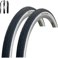 Bike-parts 2 pneus de vélo maxxi4you HY 156 noir/blanc 47-559 (26 x 1,75) avec démonte-pneu maxxi4you