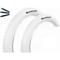 Bike-parts Maxxi4you 2 x pneus vélo HY-145 en blanc 47-355 (18" x 1.75) y compris démonte-pneus maxxi4you