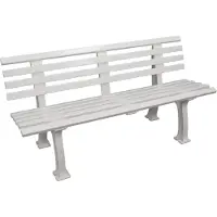Blome Banc de jardin Sylt 3 places, plastique facile d'entretien, avec 9 profilés multichambres, 2 pieds & dossier, blanc