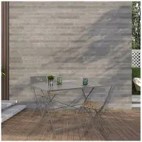 Home Deco Factory Table d'extérieur - - Palerme - Pliable - Taupe