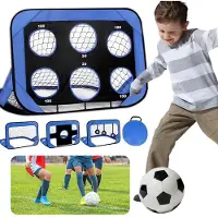 Zree But de football avec 4 modes de jeu et sac de transport,buts de football pour jardin enfants pour la plage