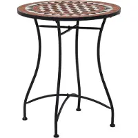 Syfax Table de bistro mosaïque Marron 60 cm Céramique
