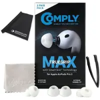 Comply Bouchons d'oreille TrueGrip MAX pour AirPods Pro 3 Blanc S avec chiffon