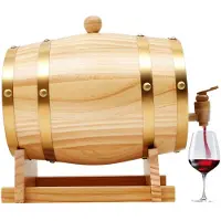 OEM Tonneau à vin, construction en bois de chêne, capacité 3 l, kaki foncé