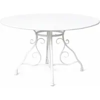 Casa Padrino : table de jardin Art nouveau, blanche, Ø 100 x H. 70 cm - Mobilier de jardin rétro