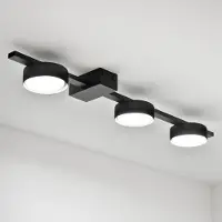 LUMILED plafonnier apparent spot de plafond GX53 douille 230V spot de plafond spot à 3 flammes pour plafond spot intérieur spots downlight noir rond lampe murale