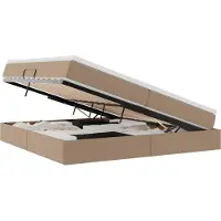vidaXL Lit de rangement avec matelas Cappuccino 200 x 200 cm