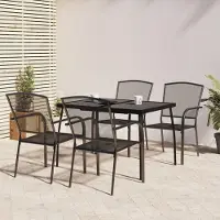 vidaXL Design 5-pièces salon de jardin anthracite acier, ensemble de meubles de jardin 2024 Nouveau