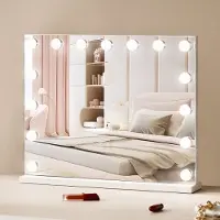 Sweiko Hollywood miroir de maquillage miroir cosmétique support mural USB 580x458mm blanc