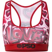 PSD Soutien-gorge de sport 'Lovecore' rose / rouge / noir / blanc