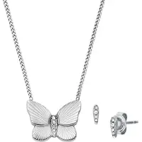 Fossil Parure de bijoux 'Sutton' argent / transparent