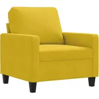 vidaXL Fauteuil jaune 60 cm velours