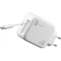 Cellularline Retractable Power 30W Smartphone, Tablette, Universel Blanc Secteur Charge rapide Intérieure