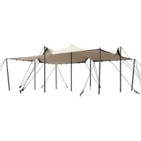 TOOLPORT Tente nomade 4,5 x 6 m, avec set de poteaux en aluminium, sable