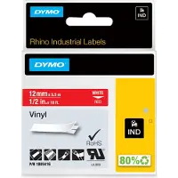 Dymo 1805416 - (12 mm) - Noir sur rouge - Ruban
