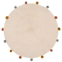 Atmosphera Tapis rondà pompons - Ø 90 cm