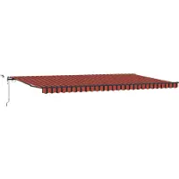 vidaXL , store enroulable orange et marron, 600 x 300 cm, polyester