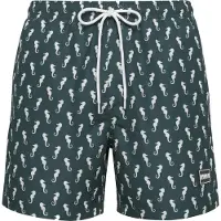 Urban Classics Shorts de bain vert foncé / blanc