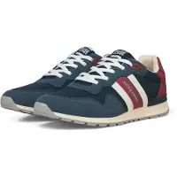 Jack & Jones Baskets basses 'JFWStellar' bleu foncé / rouge carmin / blanc