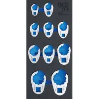 Bgs Tool Tray 1/3 : Jeu de tendeurs Crowfoot 10 mm (3/8") / 12.5 mm (1/2") / 20 mm (3/4") 10 pcs.