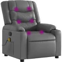 Syfax Fauteuil de massage inclinable gris similicuir