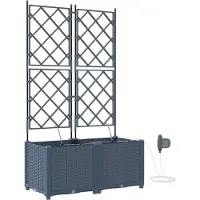 vidaXL Pots de jardin Gris 80 x 40 x 142 cm Acier
