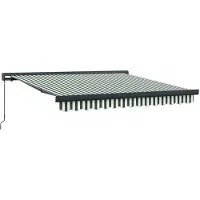 Syfax Auvent rétractable Vert et blanc 300 x 250 cm
