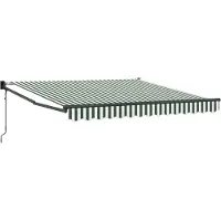 Syfax Store Banne Rétractable Extérieur, Protection Solaire & UV, Polyester 270 g/m², Cadre Acier/Aluminium, Déperlant, 300x250x165 cm, Vert & Blanc