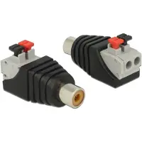 DeLOCK Bornier RCA/prise femelle (Accessoire), Adaptateur audio, Gris, Rouge, Noir