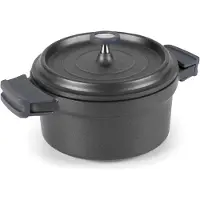 Lacor Cocotte ronde en fonte émaillée 20cm noir - - 25921 -