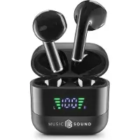 Music Sound 8018080488603 Casque Sans fil Ecouteurs Appels/Musique Bluetooth Noir
