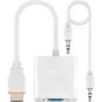 Goobay HDMI (Typ A) — VGA (HDMI, VGA, 15 cm), Adaptateur données + vidéo, Blanc