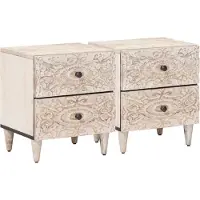 vidaXL Cabinet de chevet avec tiroir 2 pcs Blanc 40 x 33,5 x 46 cm