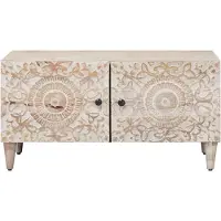 vidaXL Table basse blanche 80 x 50 x 40 cm en bois massif de manguier