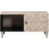 vidaXL Table basse blanche 80 x 50 x 40 cm en bois massif de manguier