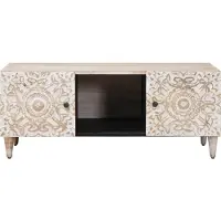 vidaXL Table basse blanche 100 x 54 x 40 cm en bois massif de manguier