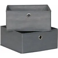 Mondex Lot of 2 tidy up boxes 28x28x13cm non-woven fabric (2x, 28 x 28 x 13 cm)