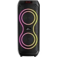 Media-Tech Grande enceinte Bluetooth 120 W RMS/1400 W PMPO, deux haut-parleurs de 8 pouces, égaliseur, fonction karaoké, lecture de fichiers MP3/cartes microSD, USB, AUX, Bluetooth 5.3+EDR